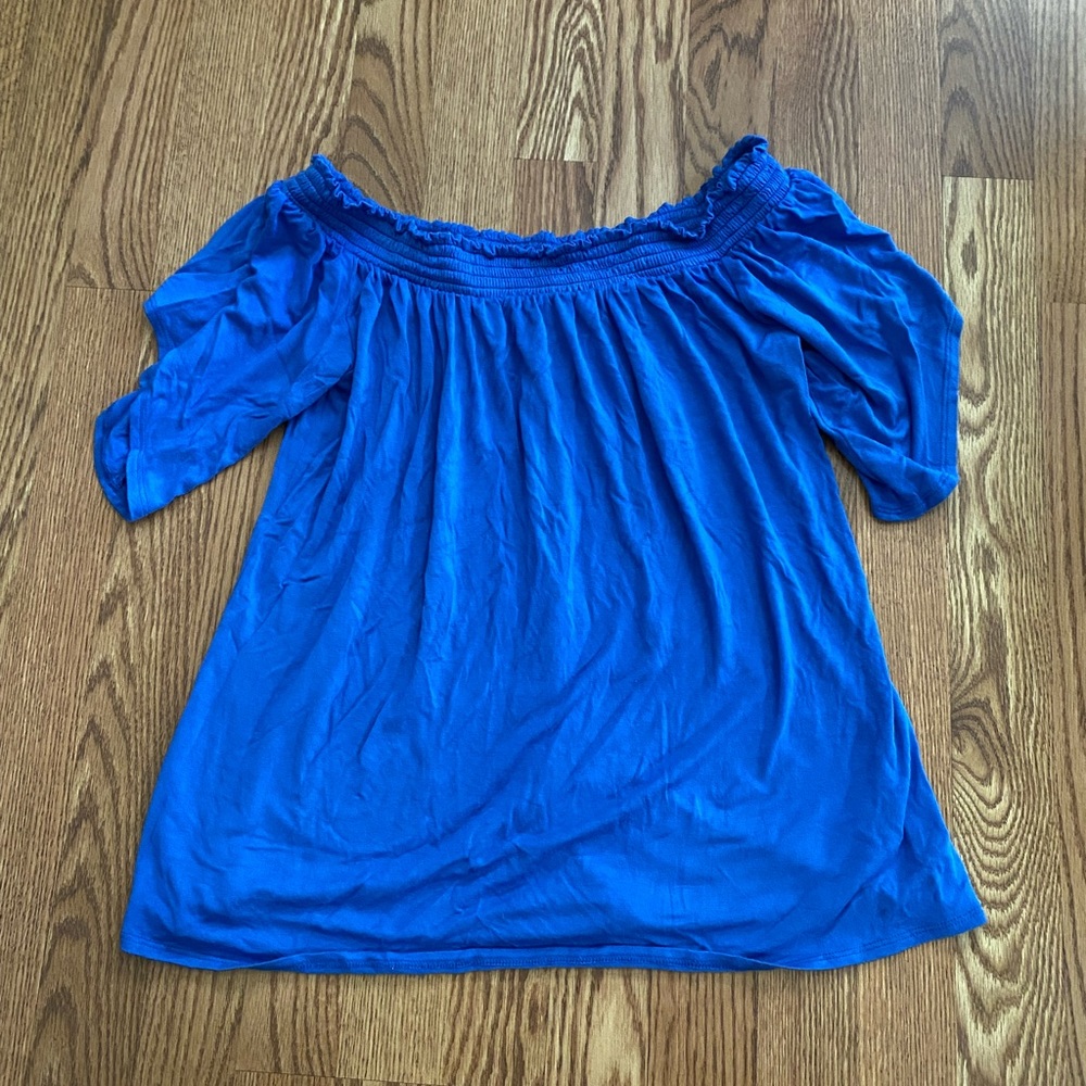 Lilly Pulitzer off shoulder too large euc blue